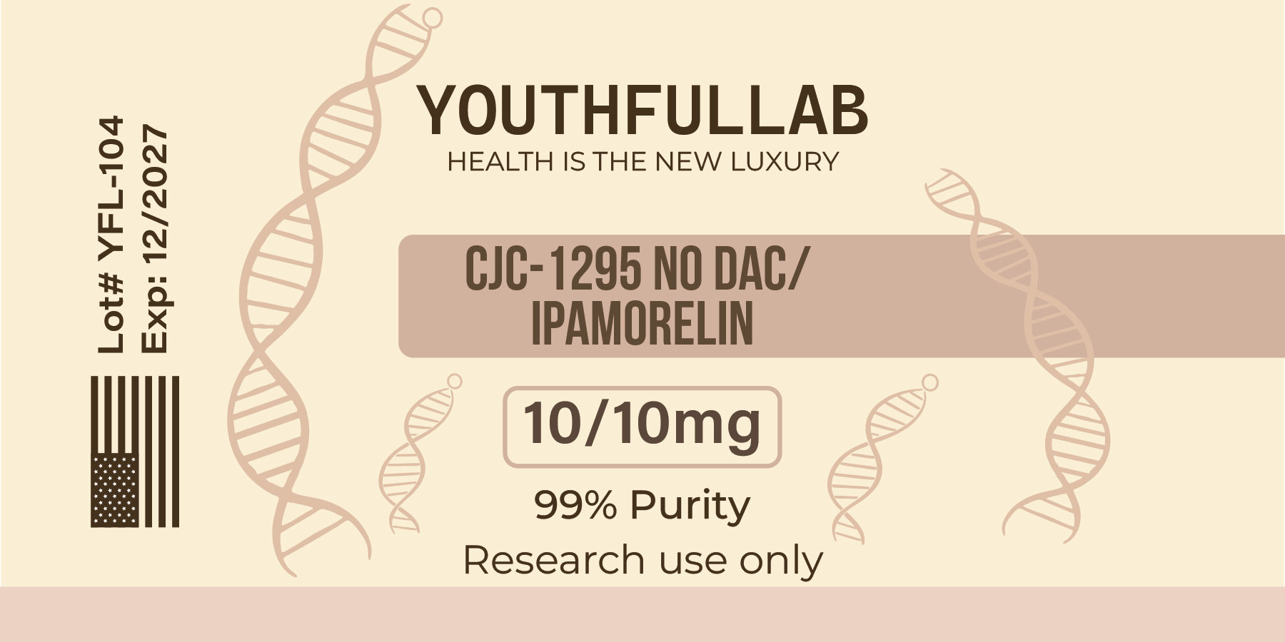 CJC-1295 No DAC / Ipamorelin vial label artwork