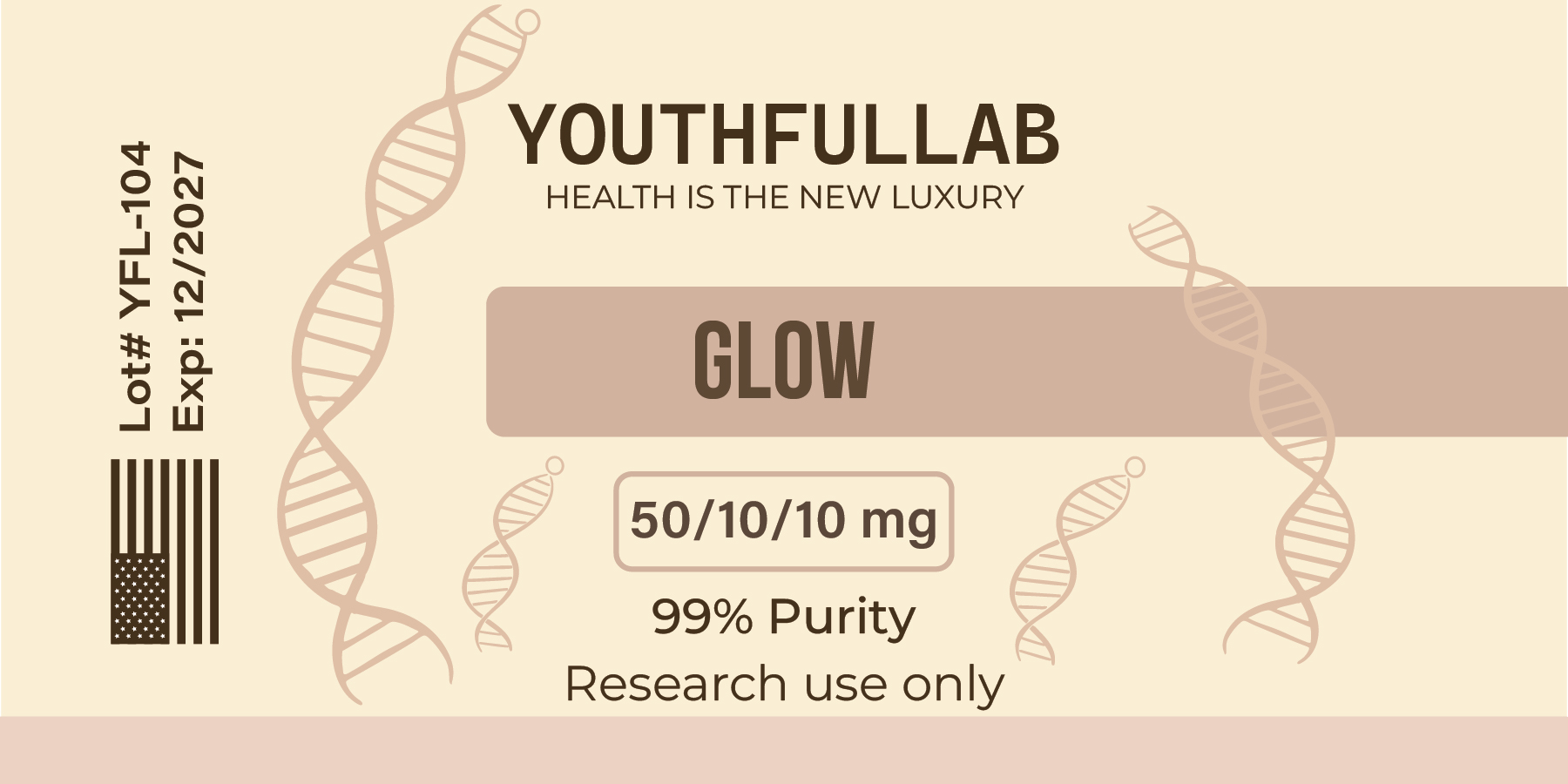 Glow — alternate lot vial label artwork