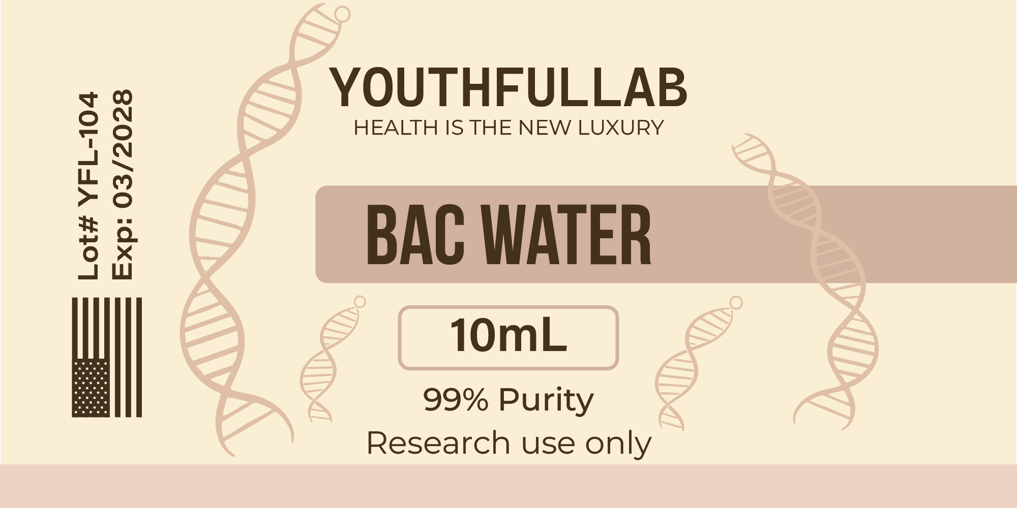 BAC Water vial label artwork